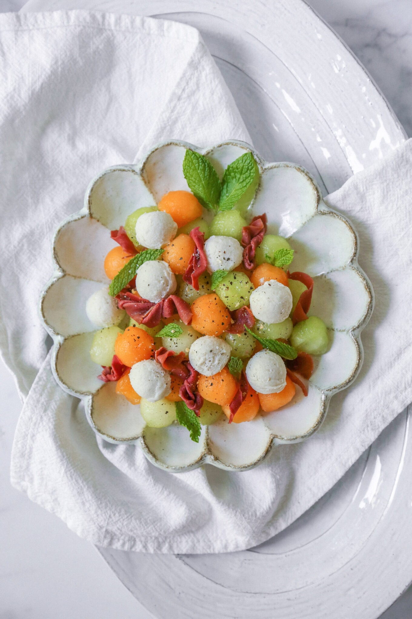 Melon caprese salad